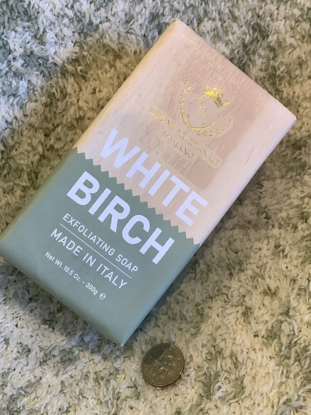 White Birch Scented Exfoliating Soap Sapone Artigianale Italiano 10.5 oz NWT